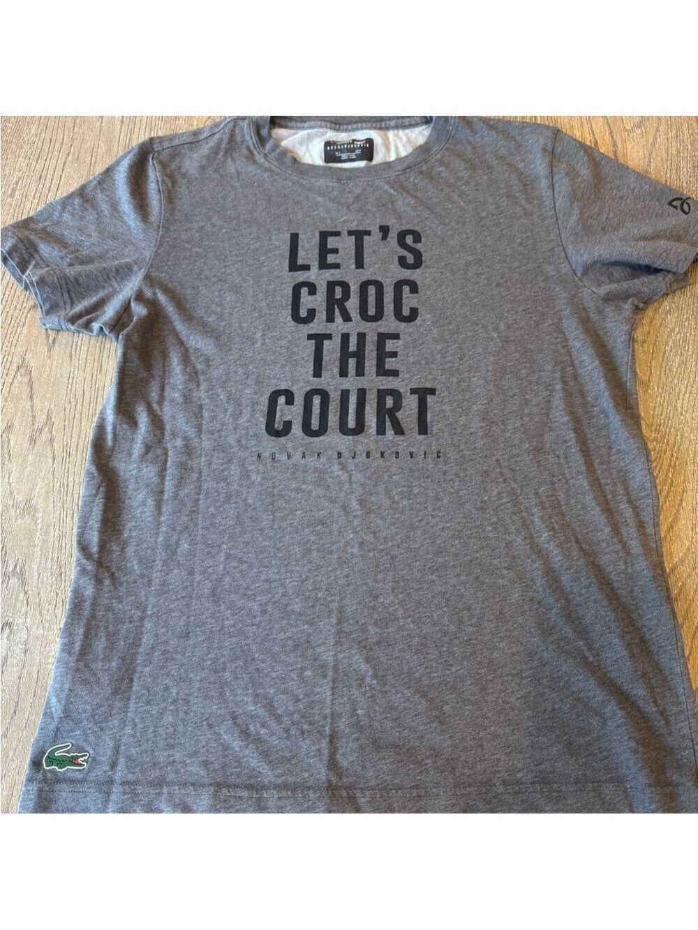Lacoste Gray Graphic T-Shirt. Tennis